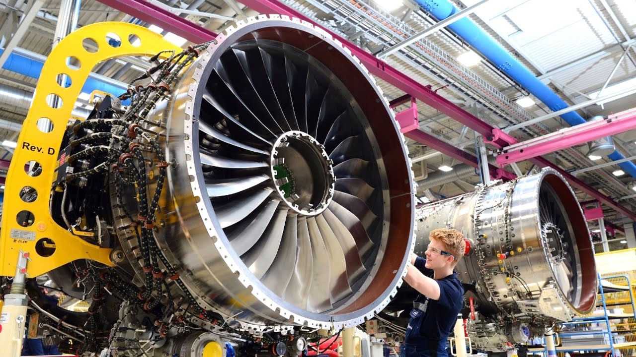 Aircraft turbojet engine production - How build the aero motors - YouTube