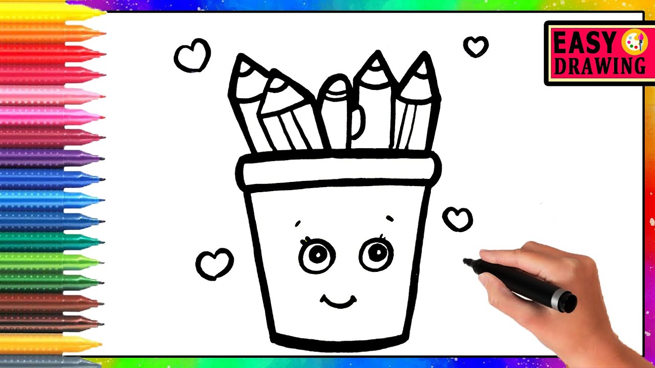 PENCIL CASE Drawing, How to Draw a PENCIL CASE ENJOY DRAWING YouTube