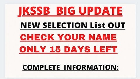 jkssb new selection list out🔥🔥🔥// check your name //Animal & sheep husbandry department