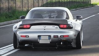 Mazda RX7 FD3S w/ Rocket Bunny Kit - Single Turbo 13B Rotary Engine Sound!