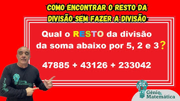 Como Encontrar o Resto da Divisão Sem Fazer a Divisão