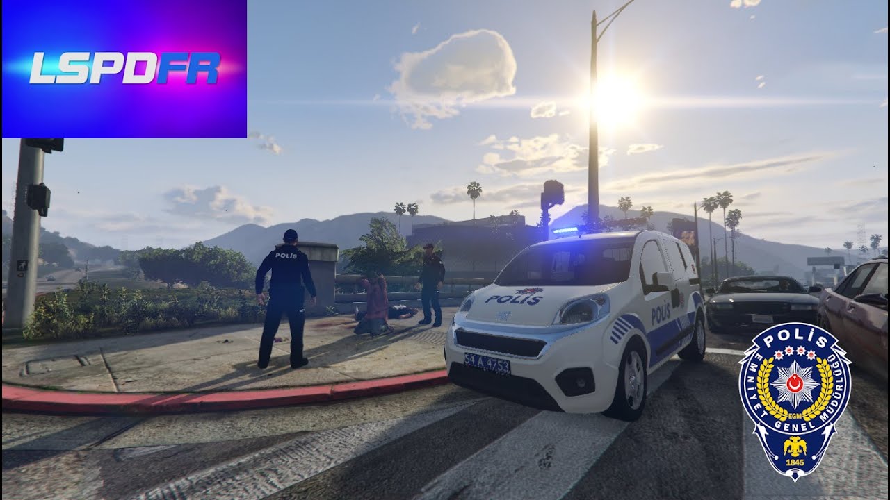 gta v lspdfr bölüm - (41) fiat fiorino polis asayiş ekip arkadaşım memo bıçak çeken şahsı vurdu !!!