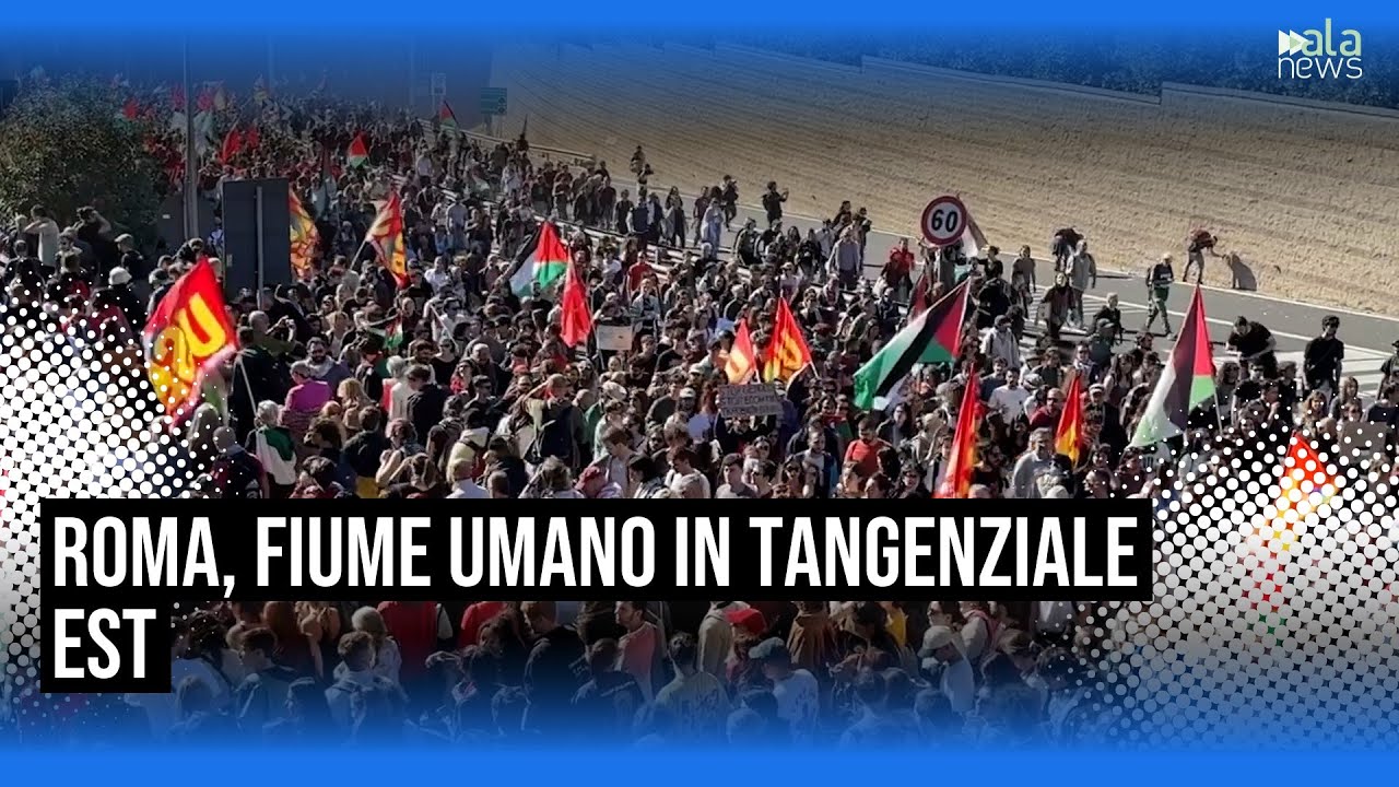 Sciopero, corteo a Roma: fiume umano fra Tangenziale Est e autostrada