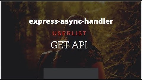 express-async-handler || Node Express  Application || Node express project