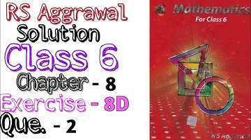 Algebraic Expressions | Class 6 Exercise 8d Q. 2 | Chapter 8 | Rs Aggarwal Class 6 | Md Sir