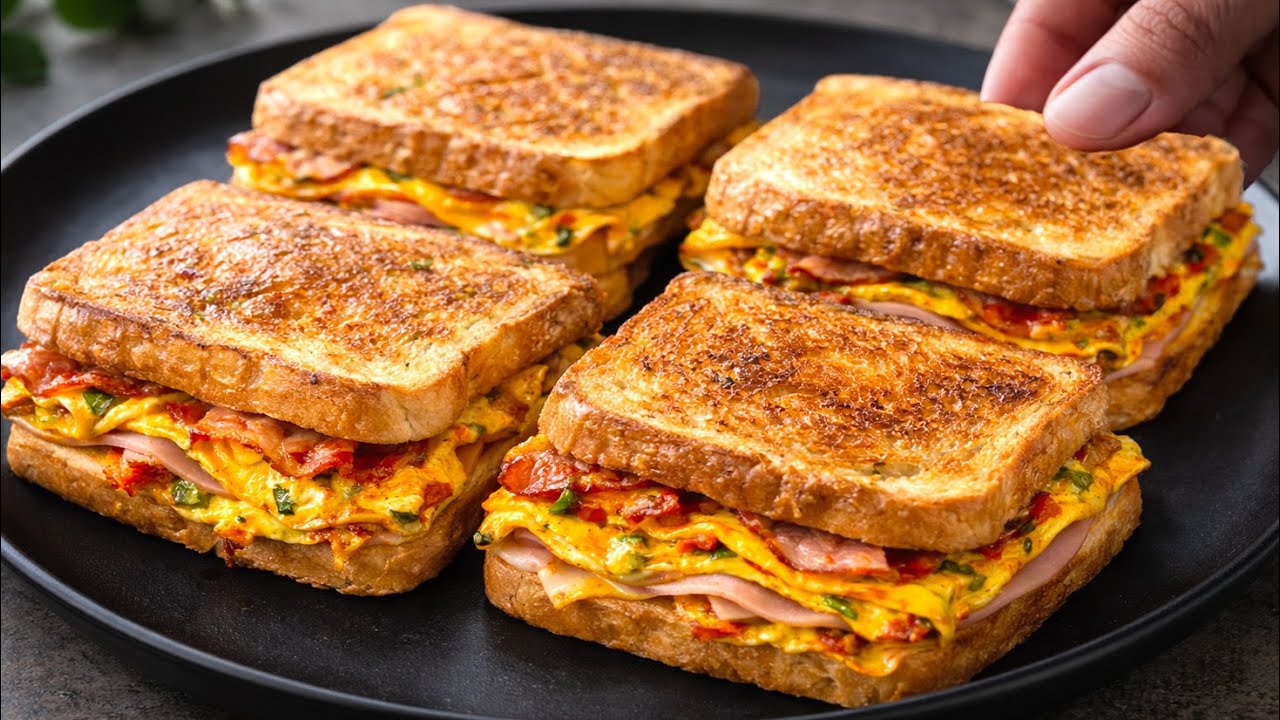 Вы еще никогда не ели такого вкусного завтрака – тосты с яйцом за 5 минут прямо со сковороды!