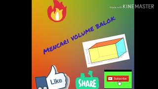 Cara mencari volume balok -