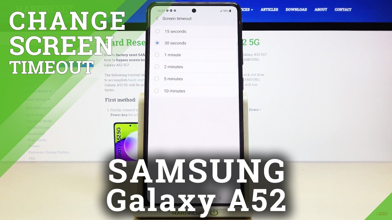 How to Set Screen Timeout in SAMSUNG Galaxy A52 Display Settings YouTube