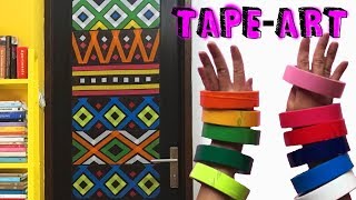 DIY Tape Art Tribal Door || Cara Menghias Pintu dengan Selotip