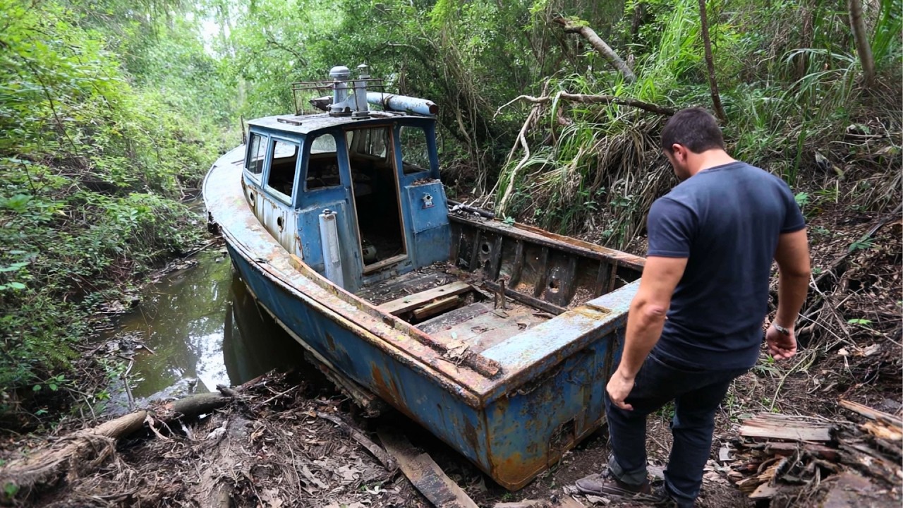 Мужчина нашёл заброшенную лодку и восстановил её как новую | От начала до конца ‪@Nasatchannel‬