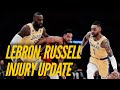 LeBron James, D&#39;Angelo Russell Injury Update