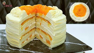 [ENG SUB] 芒果千层蛋糕 |免烤食谱 How To Make Mango Crepe Cake | No Bake Recipe