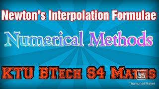 Newton's Interpolation formulae/MAT202/MAT204/MA202/MA204/Numerical Methods/Part 5