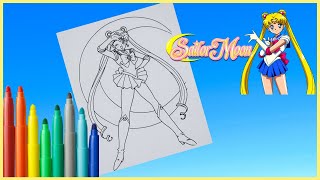 Coloring Sailor Moon Coloring Page With Pencils