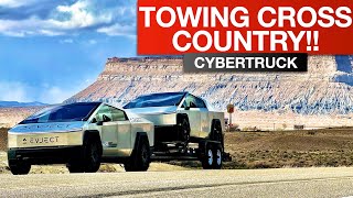 Tesla Cybertruck Towing Cybertruck Cross Country!! 2,400 Mile Road Trip Towing 10k Lbs.