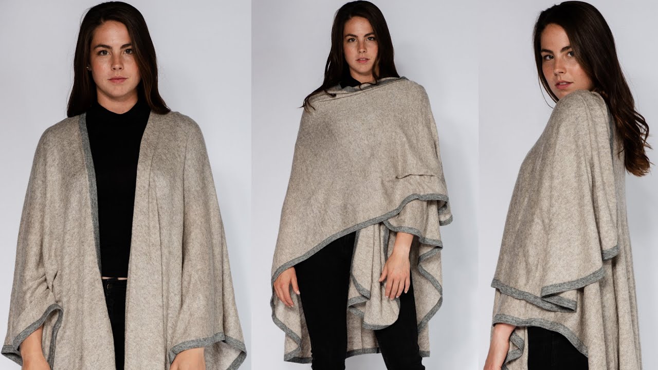 Taupe Cashmere Cape Poncho | Meditation Shawl | Travel Wraps | Alchemy Story 