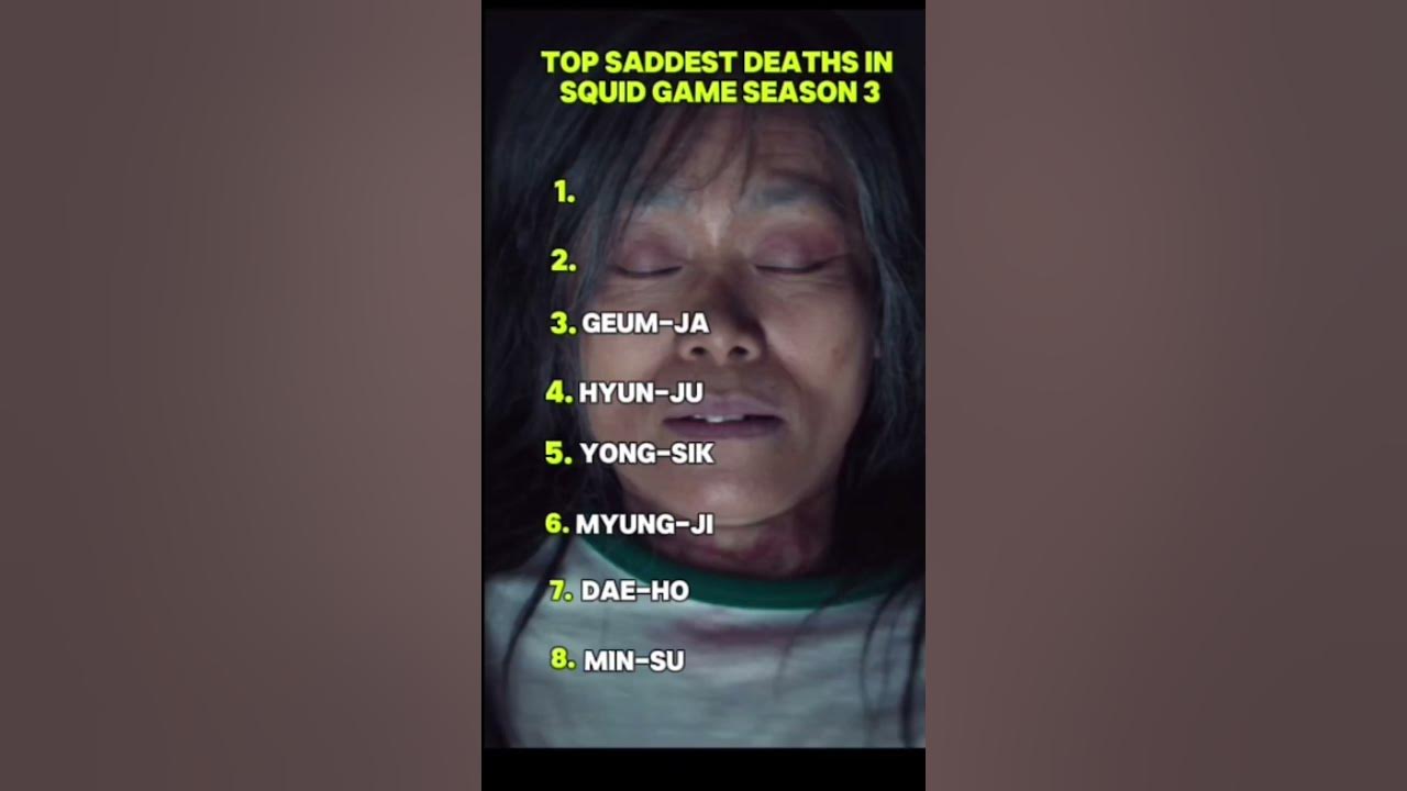 Most saddest deaths in squid game season 3!!
