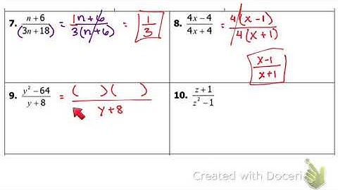 Simplifying Rational Expressions NOTES