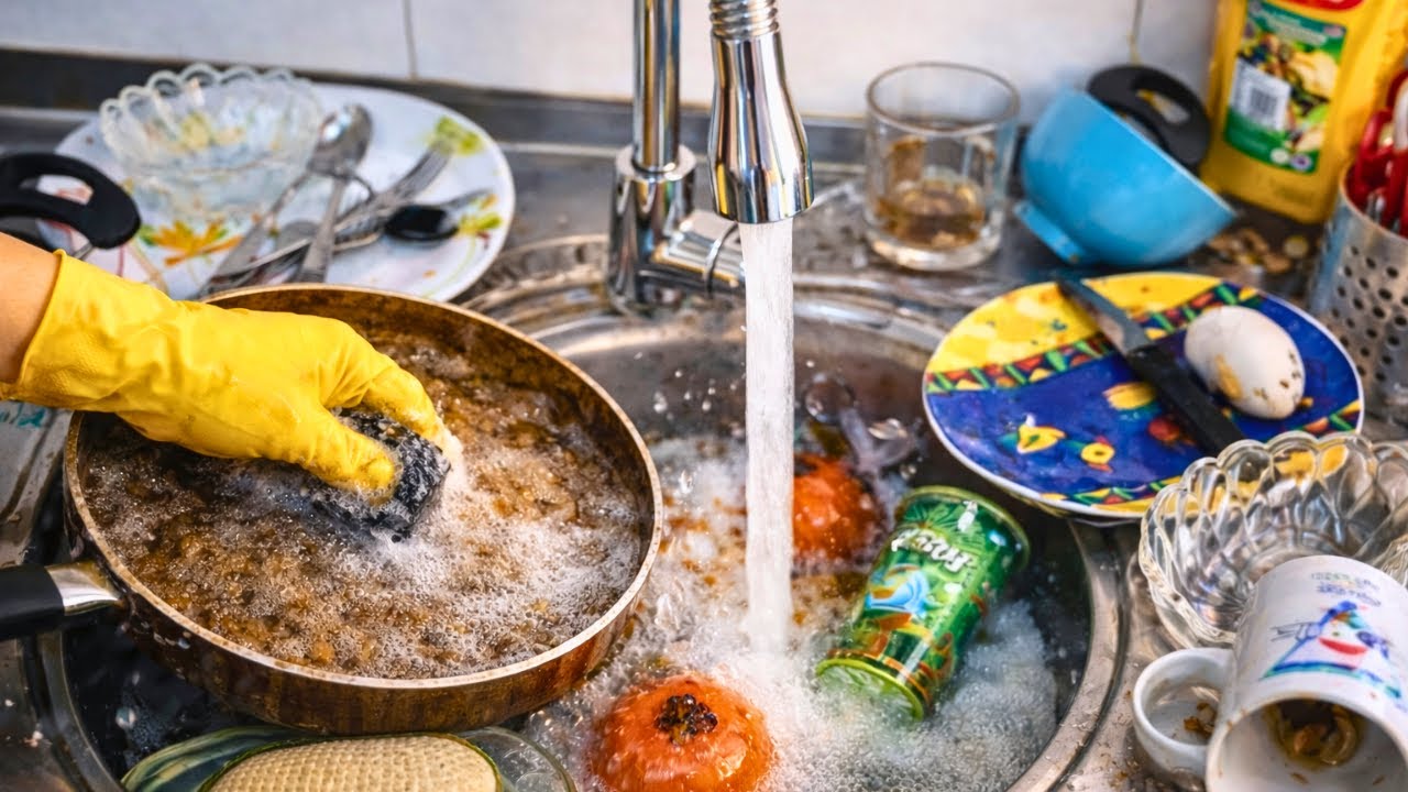 Deep Dishwashing ASMR  with Real Water Sounds | Sink Reset (No Talking)