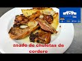 Chuletas de cordero asadas a la murciana con patatas nuevas