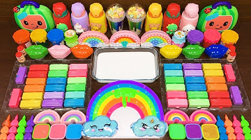 Mixing Random Things into GLOSSY Slime!! Satisfying RAINBOW Video #33