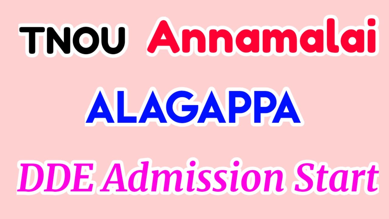 Tamilnadu Universities Distance Education Admission 2023 YouTube