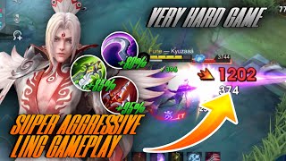 AFTER PATCH UPDATE LING BROKEN BUILD NEW PATCH 2024🔥| SUPER AGGRESSIVE & HARD GAMEPLAY | LING MLBB