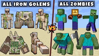 Zombies vs Iron Golems 💪|| How to Create an Iron Golem to Battle Zombies