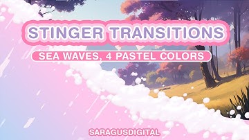 Cute Twitch Stinger Transition: Pastel Sea Waves Animation for Streamers and VTubers