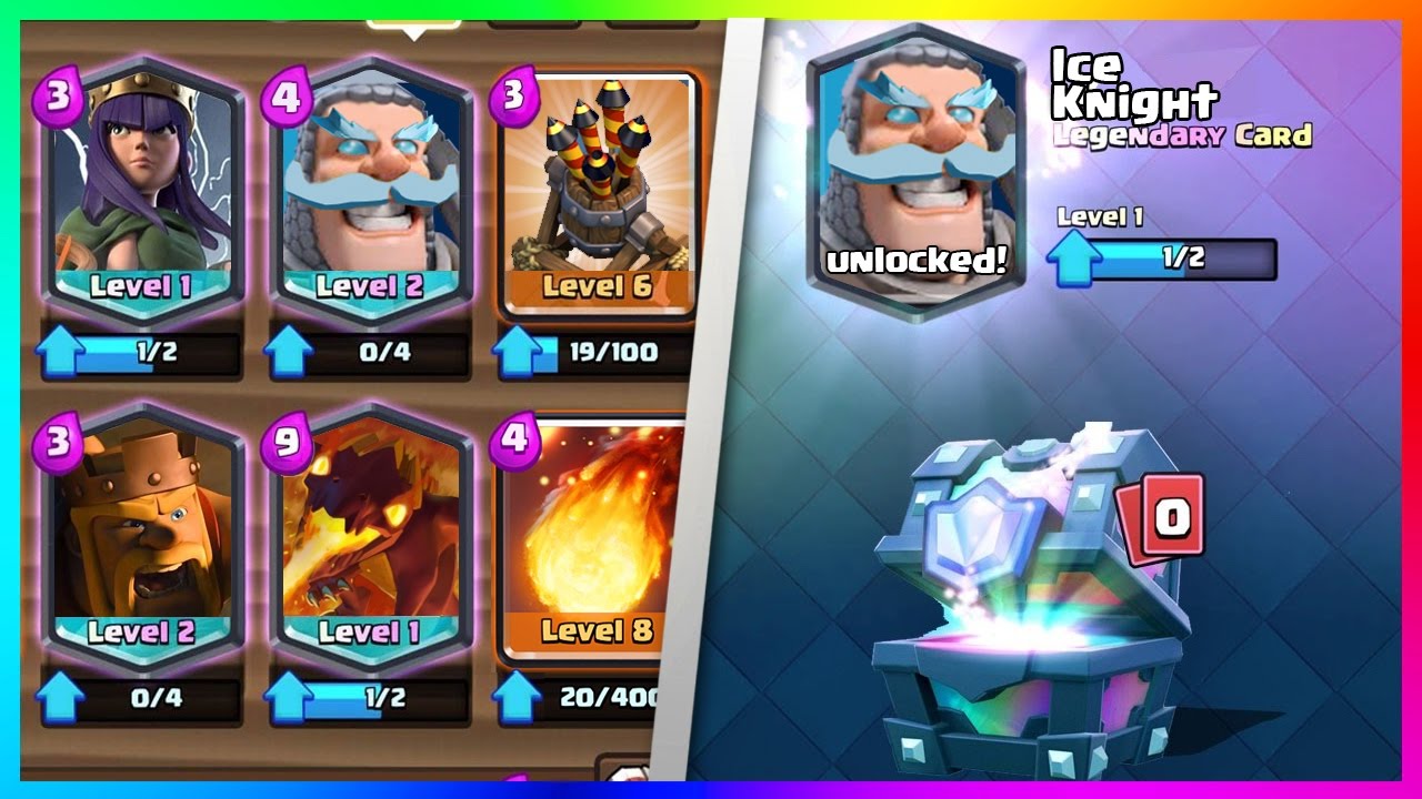 Clash Royale - NEW CARD UPDATE IDEAS | ICE KNIGHT, HERO & MORE  LEGENDARY/EPIC/RARE/COMMON CARDS 2016 - 