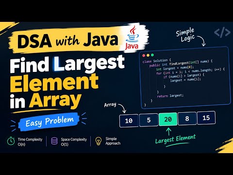 Find Largest Element in Array | Java DSA | Easy Problem