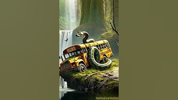 Nature Travel I Python and school bus with beautiful waterfalls #trending  #python