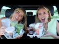 trying your fave starbucks drinks for the summer + drive with us ft. Brie!