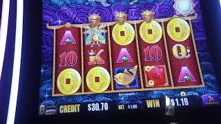 One Hundred Dollar Slot Machine Play Session # 10. 5 DRAGONS GOLD. 2 Cent Denomination