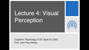 Cognitive Psychology (2135A), 2023 Lecture 4: Vision