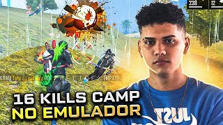 JÁ VIREI PRO PLAYER NO EMULADOR?!? 16 KILLS NO CAMP! FREE FIRE VRAUNELAS