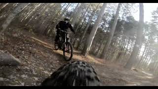 75 lb downhill bike chasing a 75 lb fat bike