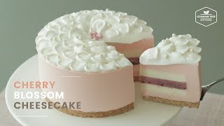 노오븐~ 벚꽃 치즈케이크 만들기 : NoBake Cherry blossom Cheesecake Recipe : さくらレアチーズケーキ  | Cooking tree