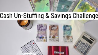 CASH UN-STUFFING #2 LOW INCOME BUDGET | SAVING CHALLENGES +  CASH ENVELOPE STUFFING