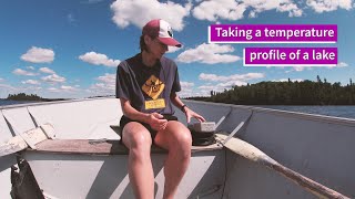 Taking a temperature profile in a lake