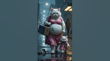homeless fat cat sad love story 🥺🥹#cat #kitten #shorts