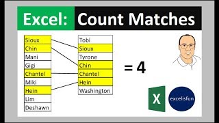 Excel Formula: Count Matches in Both Lists. Conditional Formatting to Format Matches. EMT 1613