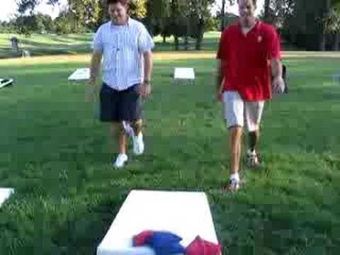 Tim Ezell Fox 2 News St. Louis Playing Cornhole