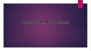 Selenium RC (Remote Control) Demo