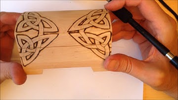 Celtic Patterns 155 - Wood Burning an interlace to a box - Part 12 of 12 by TheCelticGoldsmith