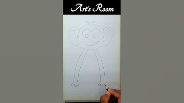 How to draw a cartoon monkey #shorts