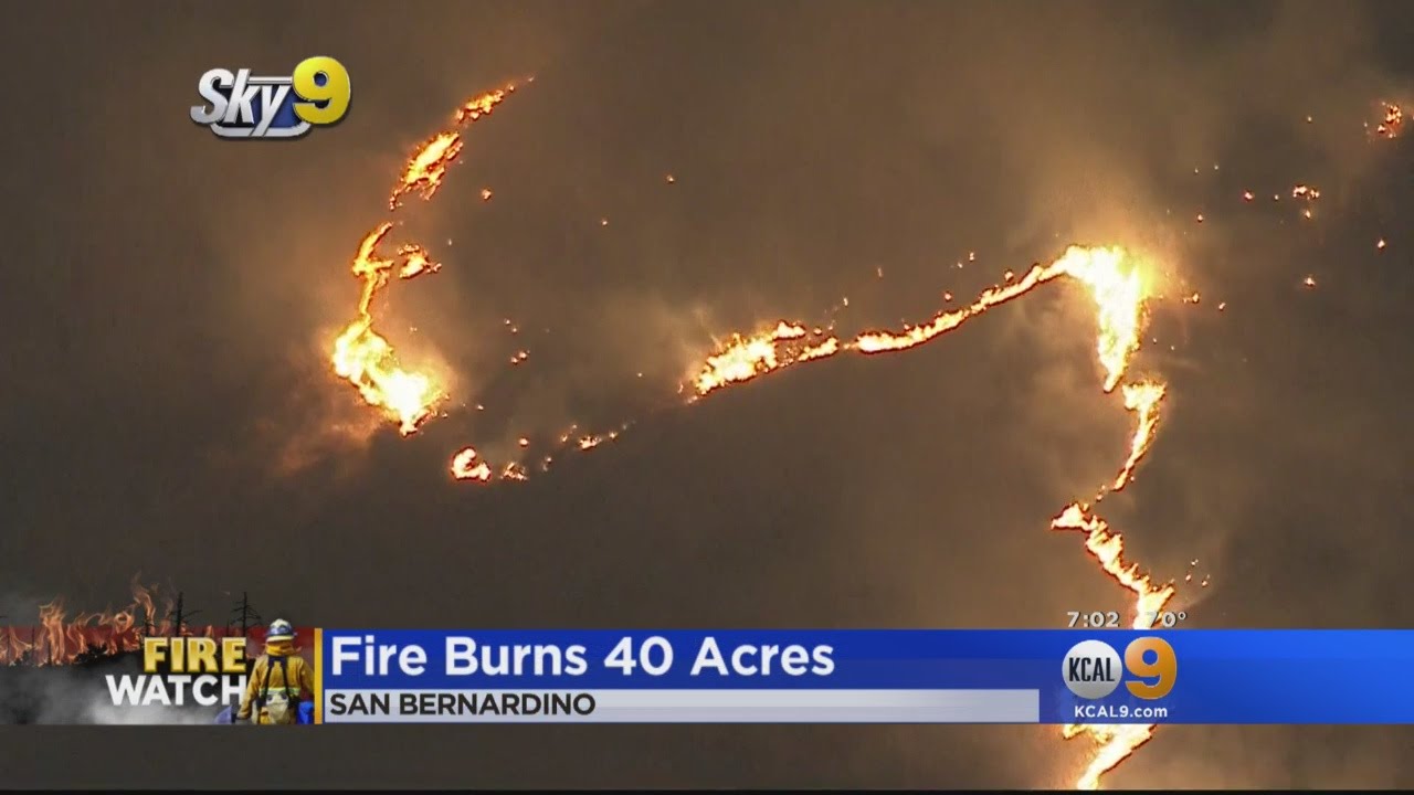 San Bernardino Brush Fire Burns 40 Acres - YouTube