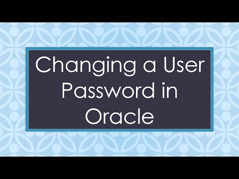 Changing a User Password in Oracle