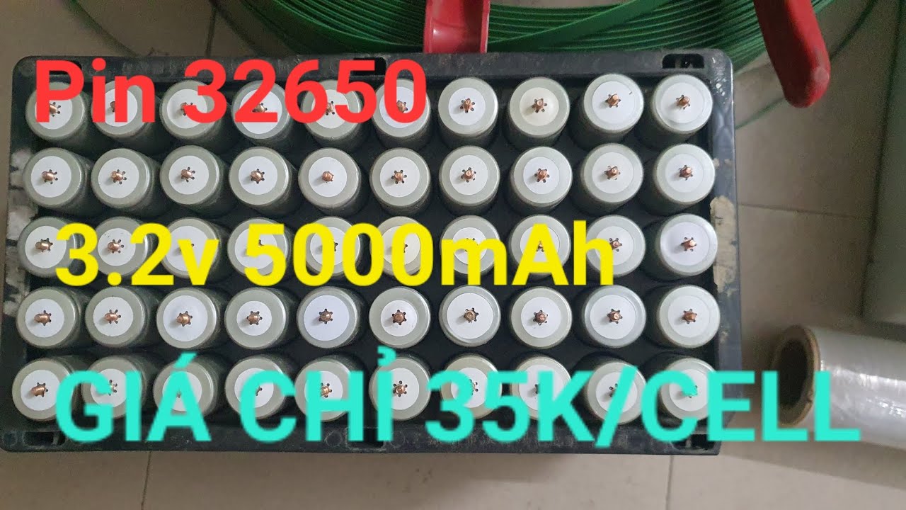 Pin LFP 32650 3.2v 5000mAh giá 35k/cell tặng kèm ốc vít . LH 0812670678 ...