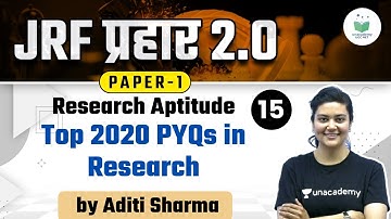 NTA UGC NET 2021 | Research Aptitude by Aditi Sharma | Top 2020 PYQs in Research